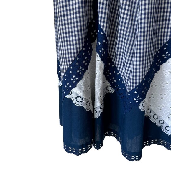 Vintage Little House Creations Prairie Skirt Sz Lg Patchwork Boho Cottage Gypsy - Picture 9 of 16